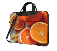 KLJnmbb Borsa pratica con stampa di frutta arancione fresca borsa elegante e protettiva per computer portatile versatile borsa morbida per donne uomini, Nero , 15.6 inch