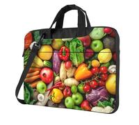 KLJnmbb Borsa pratica con stampa di frutta e verdura fresca borsa elegante e protettiva per computer portatile versatile borsa morbida per donne uomini, Nero , 13 inch
