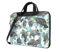 KLJnmbb Borsa pratica con stampa di lamantini di conigli, borsa elegante e protettiva, borsa morbida versatile per donne e uomini, Nero , 15.6 inch