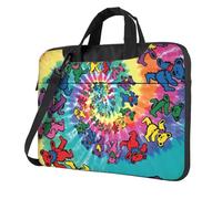 KLJnmbb Borsa pratica con stampa di orsi del Ringraziamento danzante, elegante e protettiva, borsa morbida versatile per donne e uomini, Nero , 15.6 inch