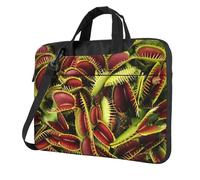 KLJnmbb Borsa pratica con stampa di piante carnivore, elegante e protettiva, borsa morbida versatile per donne e uomini, Nero , 14 inch