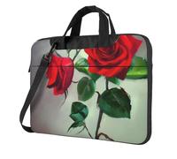 KLJnmbb Borsa pratica con stampa di rose rosse, elegante e protettiva, borsa morbida versatile per donne e uomini, Nero , 13 inch