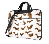 KLJnmbb Borsa pratica con stampa di scoiattolo carino borsa elegante e protettiva per computer portatile versatile borsa morbida per donne uomini, Nero , 14 inch