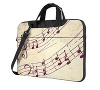 KLJnmbb Borsa pratica con stampa floreale nota musicale borsa elegante e protettiva per computer portatile versatile borsa morbida per donne uomini, Nero , 13 inch