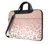 KLJnmbb Borsa pratica con stampa glitter oro rosa borsa elegante e protettiva per computer portatile versatile borsa morbida per donne uomini, Nero , 15.6 inch