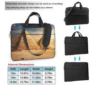 KLJnmbb Borsa pratica con stampa piramide egiziana nel deserto, elegante e protettiva, borsa morbida versatile per donne e uomini, Nero , 15.6 inch