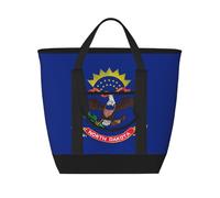 KLJnmbb Borsa termica termica con stampa bandiera del Dakota del Nord Dakota, grande capacità, per il pranzo quotidiano, picnic, spiaggia, shopping