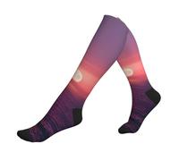 KLJnmbb Bright Moon At Sea Hippie Stampa Calzini Da Corsa Uomini E Donne Coppie Sportive Unisex Viaggio Escursionismo Calzini Sportivi Spessi, 2 Nero-2, Taglia unica