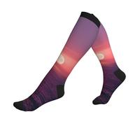 KLJnmbb Bright Moon At Sea Hippie Stampa Calzini Da Corsa Uomini E Donne Coppie Sportive Unisex Viaggio Escursionismo Calzini Sportivi Spessi, 3 nero, Taglia unica