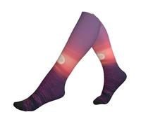 KLJnmbb Bright Moon At Sea Hippie Stampa Calzini Da Corsa Uomini E Donne Coppie Sportive Unisex Viaggio Escursionismo Calzini Sportivi Spessi, 1 nero, Taglia unica