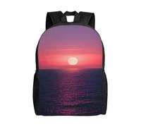 KLJnmbb Bright Moon At Sea Hippie Stampa Uomini Donne Elegante Zaino Impermeabile Per Viaggi Escursionismo Campeggio Leggero Daypack