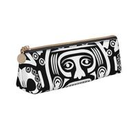 KLJnmbb Calendario Maya Fine del Mondo Stampa Elegante Astuccio Grande Capacità Triangolo Pouch con Cerniera per Strumenti di Scrittura