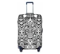 KLJnmbb Calendario Maya Fine del Mondo Stampa Universale Valigie Copertura Bagagli Elastico Lavabile Copertura Bagagli Da Viaggio, Nero , XL