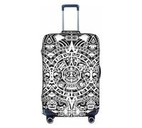 KLJnmbb Calendario Maya Fine del Mondo Stampa Valigia, Copertura Elastica Lavabile Anti Graffio Protezione Bagagli Antipolvere Elegante, bianco, L