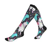 KLJnmbb Calzini da corsa con stampa di alpaca indiana Uomini e donne Coppie Sportive Unisex Viaggio Escursionismo, 3 nero, Taglia unica