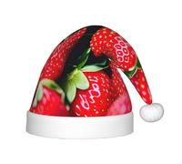 KLJnmbb Cappello di Natale con stampa di fragole fresche per ragazzi e ragazze, accessorio per feste di Natale