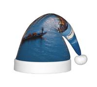 KLJnmbb Cappello di Natale con stampa di Venezia Notte per ragazzi e ragazze, elfo, cappello di Babbo Natale, accessori per feste