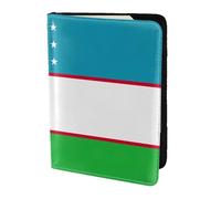 KLJnmbb Cartella portadocumenti da viaggio con bandiera della Repubblica dell'Uzbekistan, 14 cm, compatta, elegante, per uomini e donne