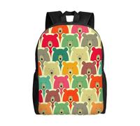 KLJnmbb Colorful Bears Stampa Uomini Donne Elegante Zaino Impermeabile Per Viaggi Escursionismo Campeggio Leggero Daypack