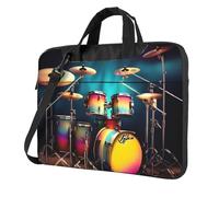 KLJnmbb Cool Drums Set Stampa Pratica Borsa Elegante e Protettiva Borsa Per Laptop Versatile Borsa Morbida Per Donne Uomini, Nero , 15.6 inch