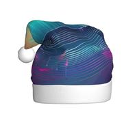 KLJnmbb Cool Music sound wave Print Adult Christmas Hat Festive Costumes Trim Santa Cap per Natale Holiday Party Ball