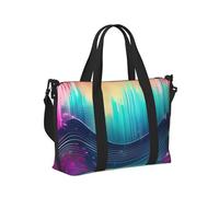 KLJnmbb Cool Music sound wave Print Travel Hand Bag Donne Uomini Tracolla Tote per Weekend Getaway Palestra Vacanze