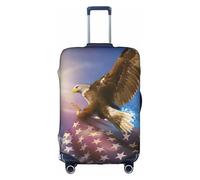 KLJnmbb Copertura elastica lavabile antigraffio per valigie con stampa artistica con aquila con bandiera americana USA, antipolvere, elegante, bianco, L