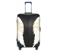 KLJnmbb Copertura elastica lavabile antigraffio per valigie con stampa di piume d'angelo antipolvere elegante, bianco, M