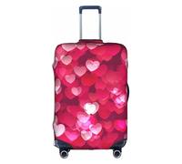 KLJnmbb Copertura elastica per valigie con stampa a cuore per San Valentino, lavabile, antigraffio, antipolvere, elegante, bianco, M
