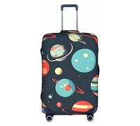 KLJnmbb Copertura per valigia con stampa di pianeti dello spazio esterno, elastico, lavabile, antigraffio, antipolvere, elegante, bianco, XL