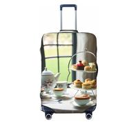 KLJnmbb Copertura universale per valigia, con stampa "Afternoon Tea", elastica, lavabile, da viaggio, Nero , M