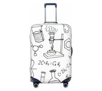 KLJnmbb Copertura universale per valigie con stampa chimica, elastica, lavabile, da viaggio, Nero , L