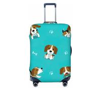 KLJnmbb Copertura universale per valigie con stampa di cane Beagle Cartoon Beagle Protezione per bagagli elastica lavabile da viaggio, Nero , M