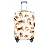 KLJnmbb Copertura universale per valigie con stampa di cane Beagle, elastica, lavabile, da viaggio, Nero , XL
