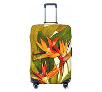 KLJnmbb Copertura universale per valigie con stampa di uccelli tropicali del paradiso, protezione elastica lavabile per bagagli da viaggio, Nero , M