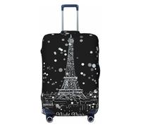 KLJnmbb Copertura universale per valigie con stampa Torre Eiffel di Parigi, elastica, lavabile, da viaggio, Nero , L