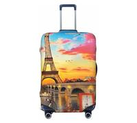 KLJnmbb Copertura universale per valigie con stampa Torre Eiffel Parigi, elastica, lavabile, da viaggio, Nero , M