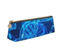 KLJnmbb DNA Chain Photo Print elegante astuccio grande capacità triangolo sacchetto con cerniera per strumenti di scrittura
