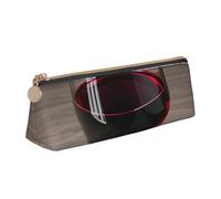 KLJnmbb Elegante astuccio a triangolo con stampa di bottiglie di vino, grande capacità, con cerniera, per strumenti di scrittura