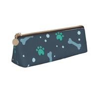 KLJnmbb Elegante astuccio con stampa di ossa e artigli di cane, grande capacità, con cerniera, per strumenti di scrittura