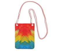 KLJnmbb Fantastica borsa a tracolla per cellulare con stampa di piume di pappagallo, accessorio da viaggio per donne e uomini, rosa, Taglia unica