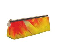 KLJnmbb Fantastico astuccio a triangolo con stampa di piume di pappagallo, grande capacità, con cerniera, per strumenti di scrittura