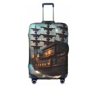 KLJnmbb Fantasy Pirate Nave Stampa Valigie Copertura Elastica Lavabile Anti Graffio Protezione Dei Bagagli Antipolvere Elegante, bianco, L