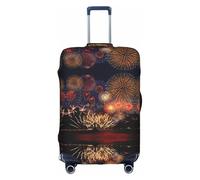 KLJnmbb Fireworks Stampa Valigie Copertura Elastica Lavabile Anti Graffio Protezione Dei Bagagli Antipolvere Elegante, bianco, XL