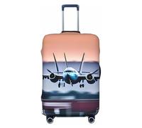 KLJnmbb Fly Airplane Print - Copertura universale per valigia, elastica, lavabile, da viaggio, Nero , L