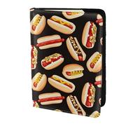 KLJnmbb Fun Food Hot Dog Stampa 14 cm Passaporto Viaggio Documenti Portafoglio Sicuro Compatto Elegante per Uomini e Donne