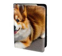 KLJnmbb Funny Corgi Butt Brown Print 14 cm passaporto viaggio portadocumenti sicuro compatto elegante per uomini e donne
