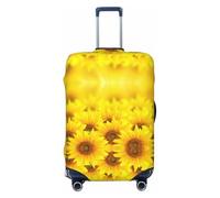 KLJnmbb Giallo Girasole Stampa Elasticizzato Valigia Universale Elastico Bagagli Protector Sleeve Vacanza Viaggio, Nero , M, Bagaglio a mano