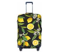 KLJnmbb Giallo Stampa Limone Elasticizzato Valigia Universale Elastico Bagagli Protector Sleeve Vacanza Viaggio, Nero , L, Bagaglio a mano