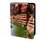 KLJnmbb Grand Canyon Print - Portafoglio da viaggio per passaporto, 14 cm, compatto, elegante, per uomini e donne